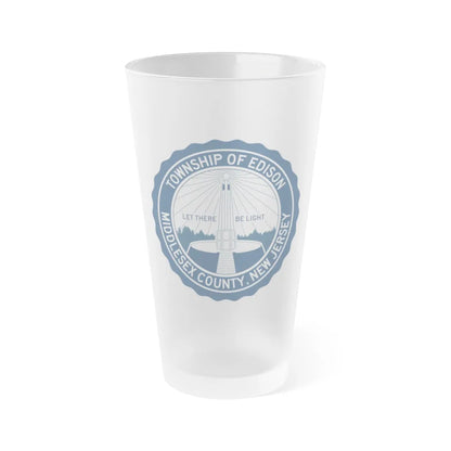 Seal of Edison NJ - Frosted Pint Glass 16oz-16oz-Frosted-Go Mug Yourself