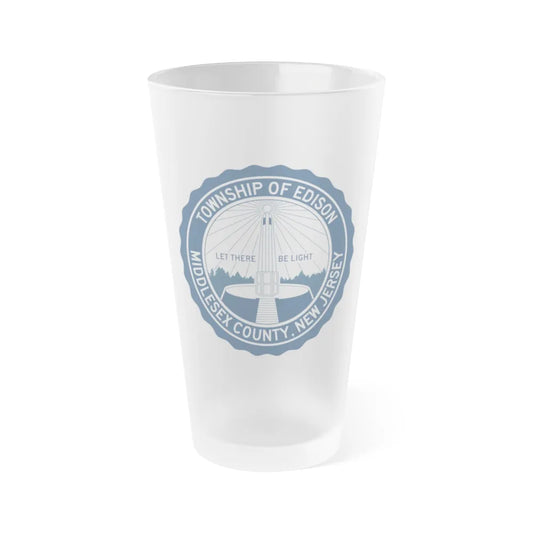 Seal of Edison NJ - Frosted Pint Glass 16oz-16oz-Frosted-Go Mug Yourself