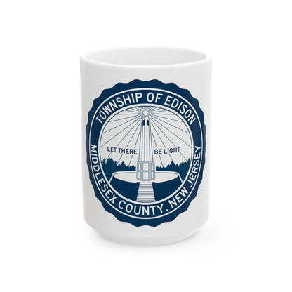 Seal of Edison NJ - White Coffee Mug-15oz-Go Mug Yourself