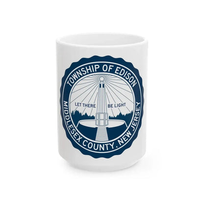 Seal of Edison NJ - White Coffee Mug 15oz - Go Mug Yourself