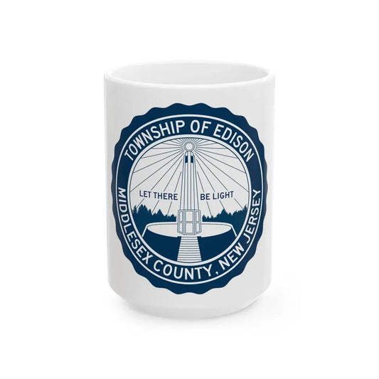 Seal of Edison NJ - White Coffee Mug 15oz - Go Mug Yourself