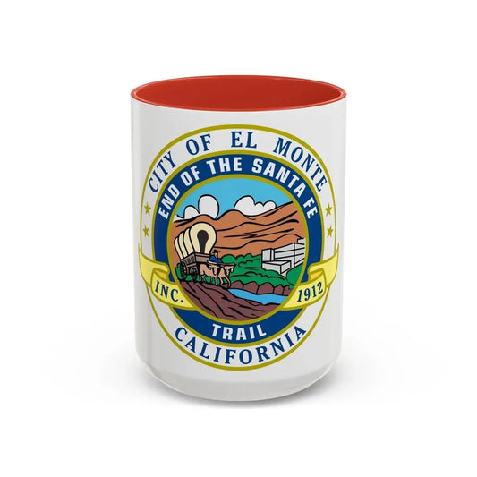 Seal of El Monte California - Accent Coffee Mug 15oz Red - Go Mug Yourself