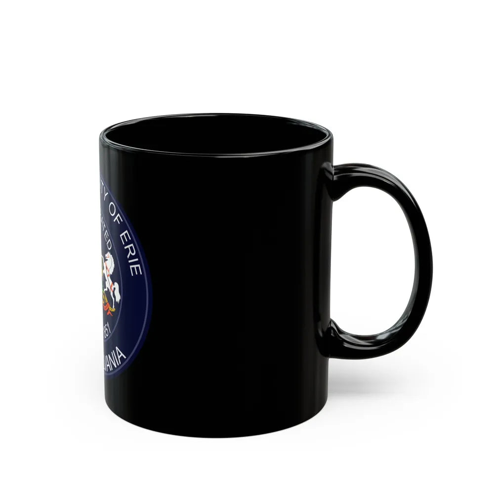 Seal of Erie Pennsylvania - Black Coffee Mug-Go Mug Yourself