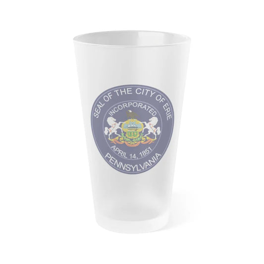 Seal of Erie Pennsylvania - Frosted Pint Glass 16oz-16oz-Frosted-Go Mug Yourself