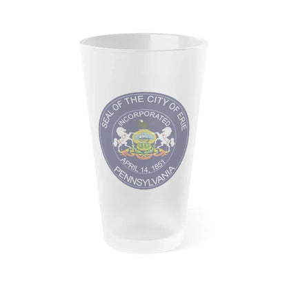 Seal of Erie Pennsylvania - Frosted Pint Glass 16oz 16oz Frosted - Go Mug Yourself