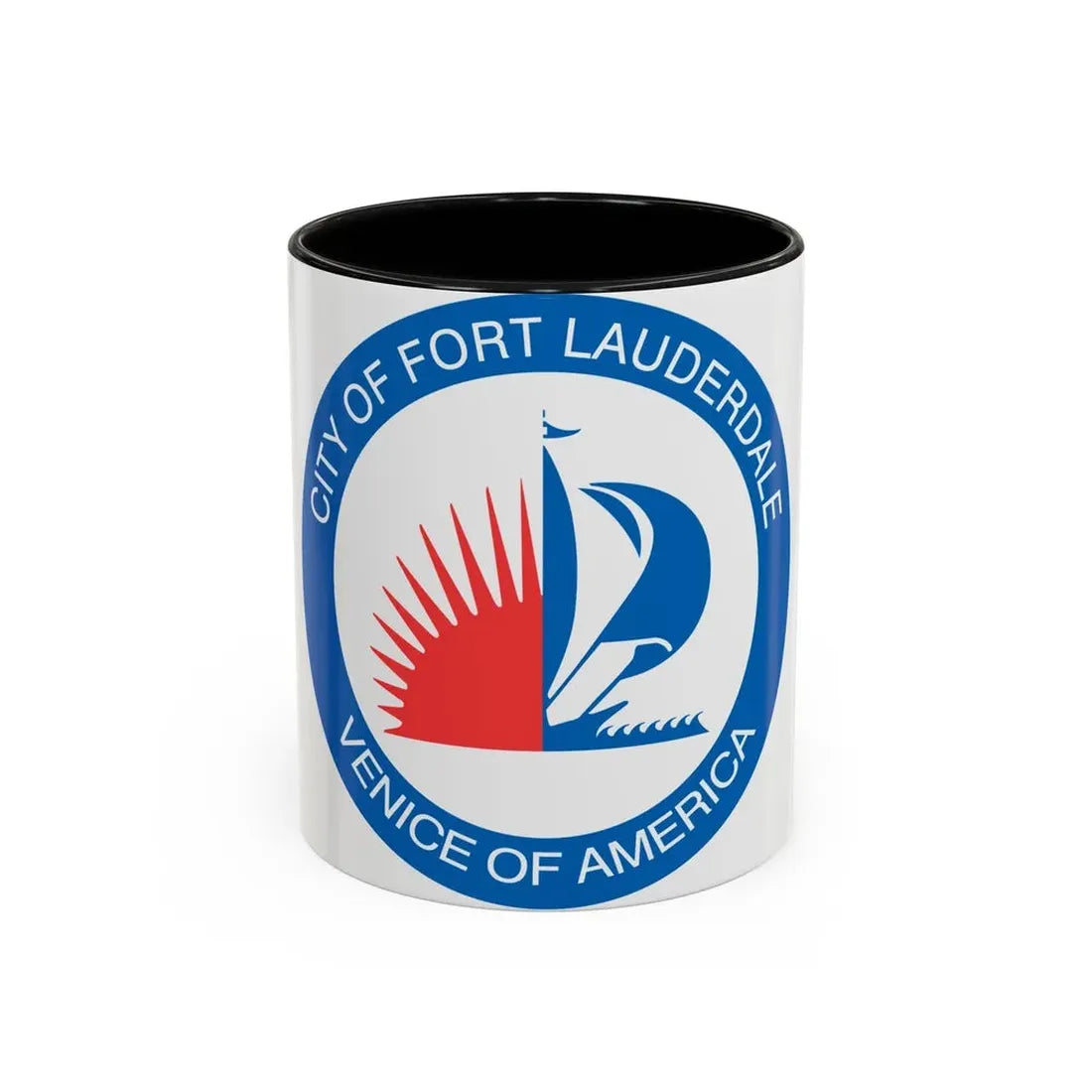 Seal of Fort Lauderdale Florida - Accent Coffee Mug 11oz Black - Go Mug Yourself