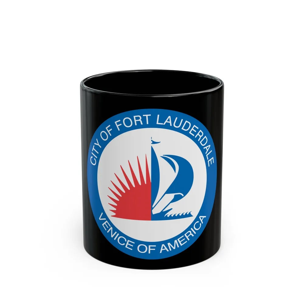 Seal of Fort Lauderdale Florida - Black Coffee Mug-11oz-Go Mug Yourself