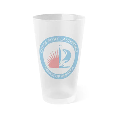 Seal of Fort Lauderdale Florida - Frosted Pint Glass 16oz 16oz Frosted - Go Mug Yourself