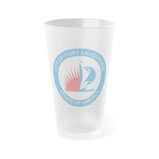 Seal of Fort Lauderdale Florida - Frosted Pint Glass 16oz 16oz Frosted - Go Mug Yourself
