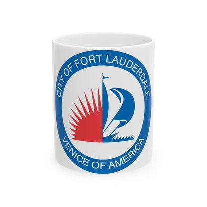 Seal of Fort Lauderdale Florida - White Coffee Mug-11oz-Go Mug Yourself