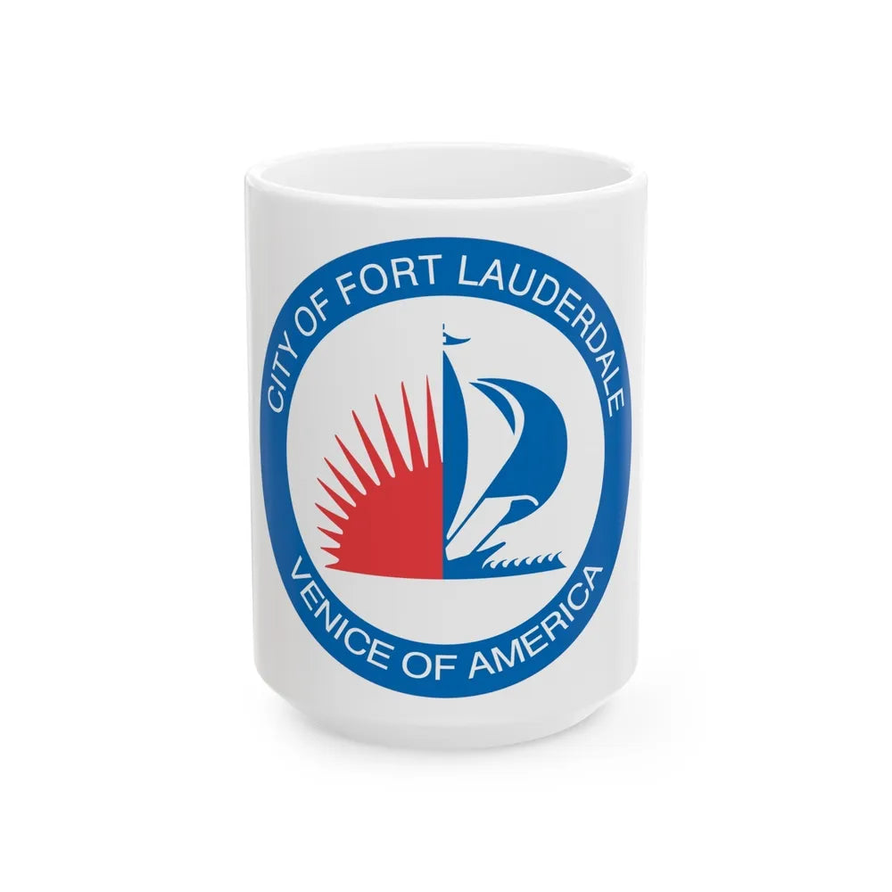 Seal of Fort Lauderdale Florida - White Coffee Mug-15oz-Go Mug Yourself