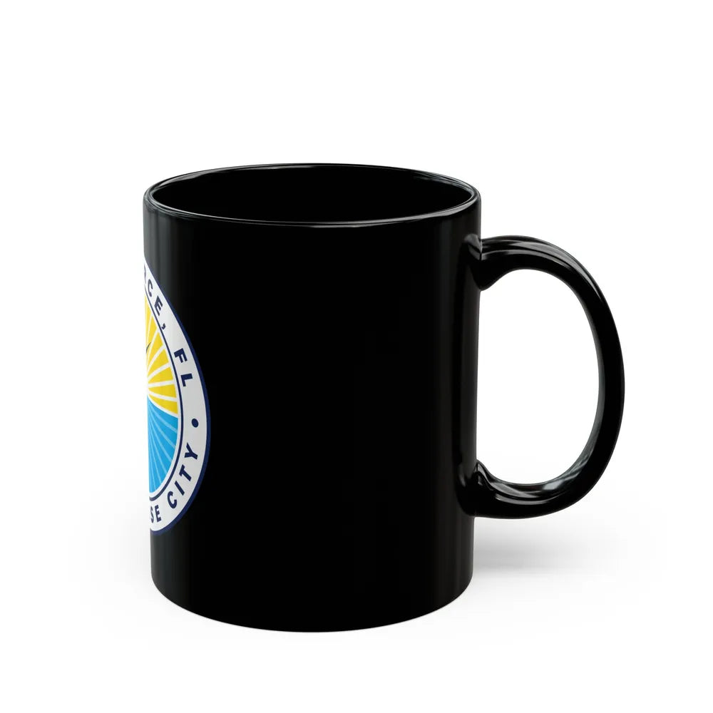 Seal of Fort Pierce Florida - Black Coffee Mug-Go Mug Yourself