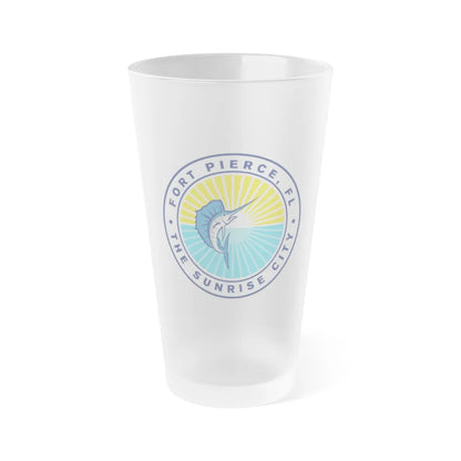 Seal of Fort Pierce Florida - Frosted Pint Glass 16oz-16oz-Frosted-Go Mug Yourself