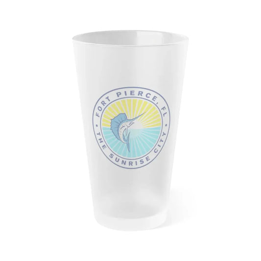 Seal of Fort Pierce Florida - Frosted Pint Glass 16oz 16oz Frosted - Go Mug Yourself
