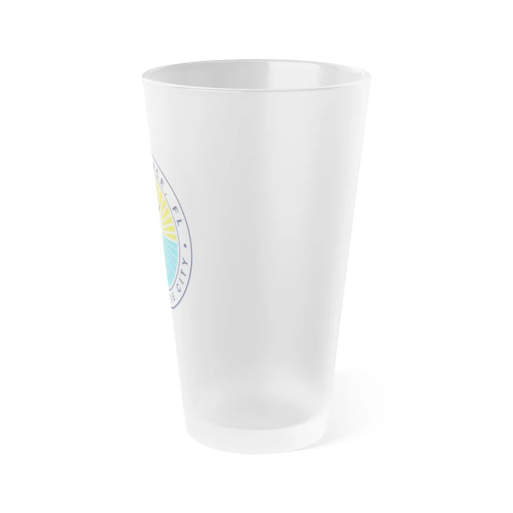 Seal of Fort Pierce Florida - Frosted Pint Glass 16oz-Go Mug Yourself