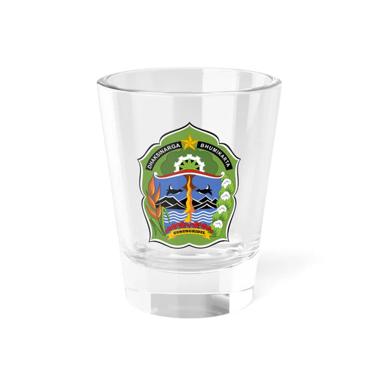 Seal of Gunungkidul Regency (Indonesia) (Coat of Arms) Shot Glass 1.5oz 1.5oz - Go Mug Yourself