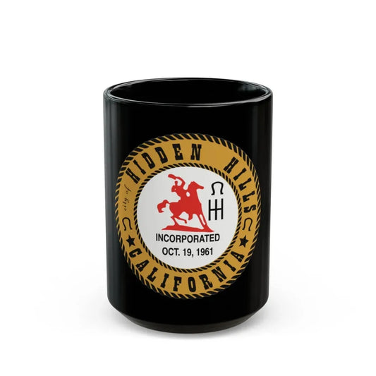 Seal of Hidden Hills California - Black Coffee Mug 15oz - Go Mug Yourself