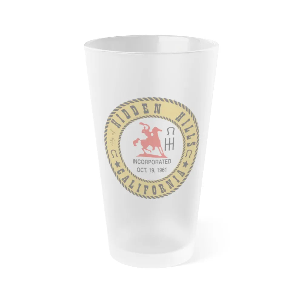 Seal of Hidden Hills California - Frosted Pint Glass 16oz-16oz-Frosted-Go Mug Yourself