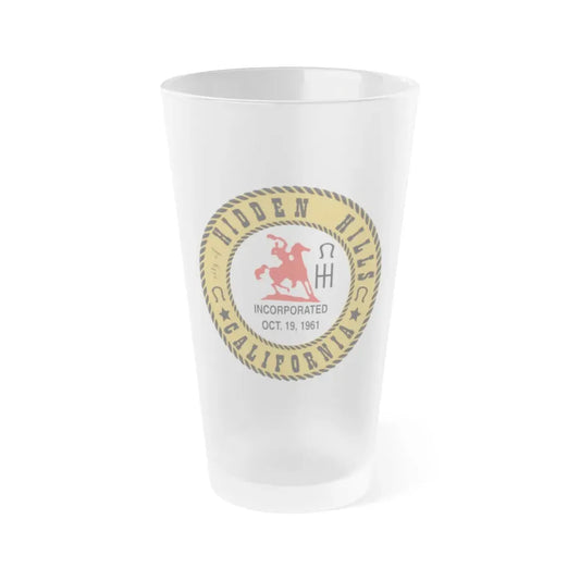 Seal of Hidden Hills California - Frosted Pint Glass 16oz 16oz Frosted - Go Mug Yourself