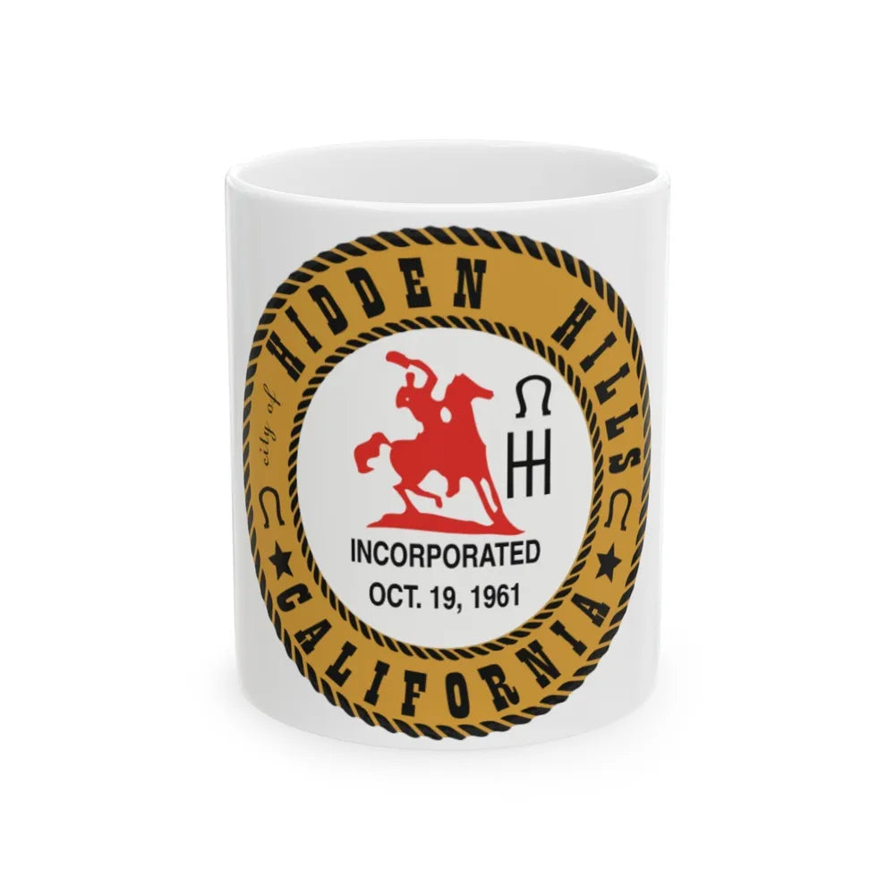 Seal of Hidden Hills California - White Coffee Mug-11oz-Go Mug Yourself