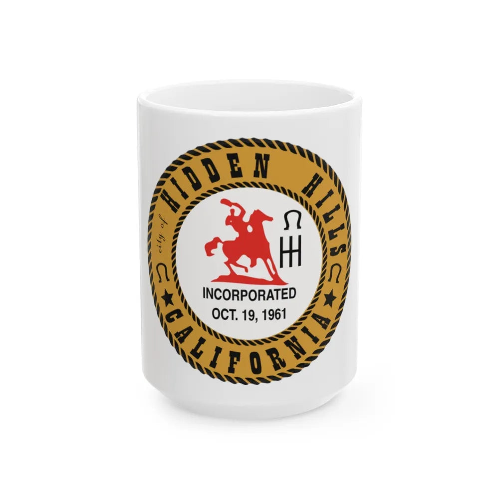 Seal of Hidden Hills California - White Coffee Mug-15oz-Go Mug Yourself