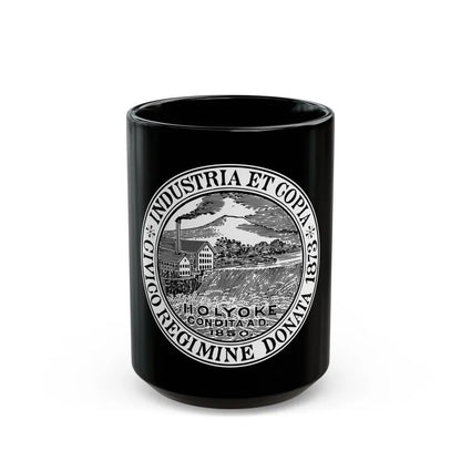 Seal of Holyoke Massachusetts - Black Coffee Mug 15oz - Go Mug Yourself