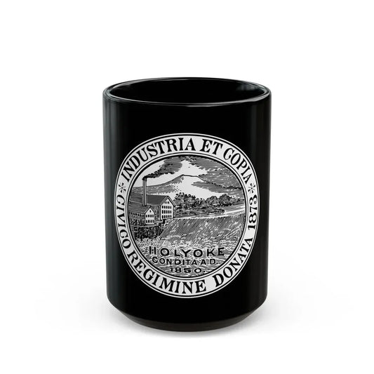Seal of Holyoke Massachusetts - Black Coffee Mug 15oz - Go Mug Yourself