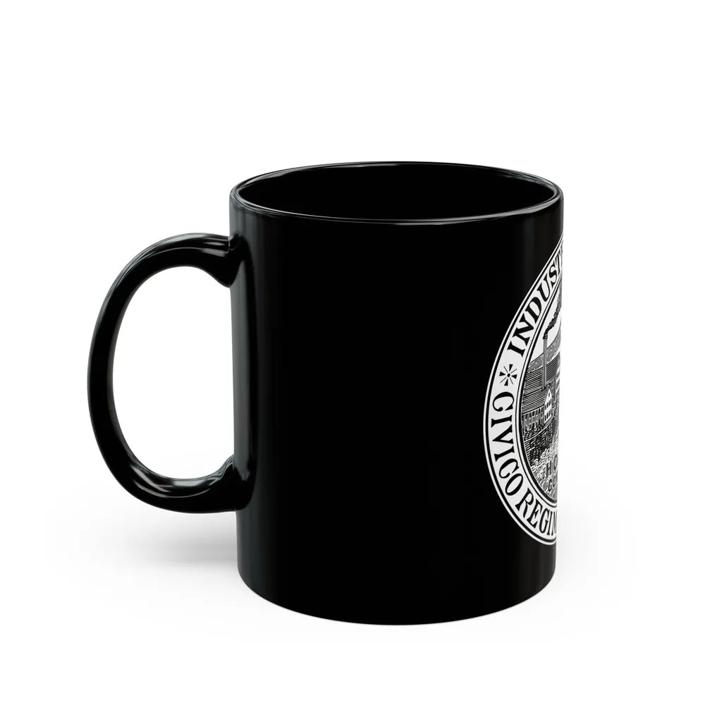 Seal of Holyoke Massachusetts - Black Coffee Mug-Go Mug Yourself