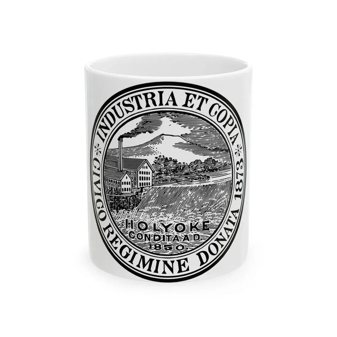 Seal of Holyoke Massachusetts - White Coffee Mug 11oz - Go Mug Yourself
