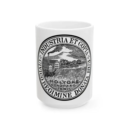 Seal of Holyoke Massachusetts - White Coffee Mug 15oz - Go Mug Yourself