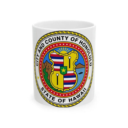 Seal of Honolulu Hawaii - White Coffee Mug 11oz - Go Mug Yourself