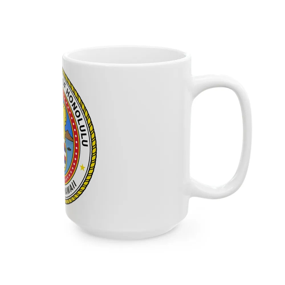 Seal of Honolulu Hawaii - White Coffee Mug-Go Mug Yourself