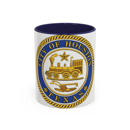 Seal of Houston Texas - Accent Coffee Mug 11oz Navy - Go Mug Yourself