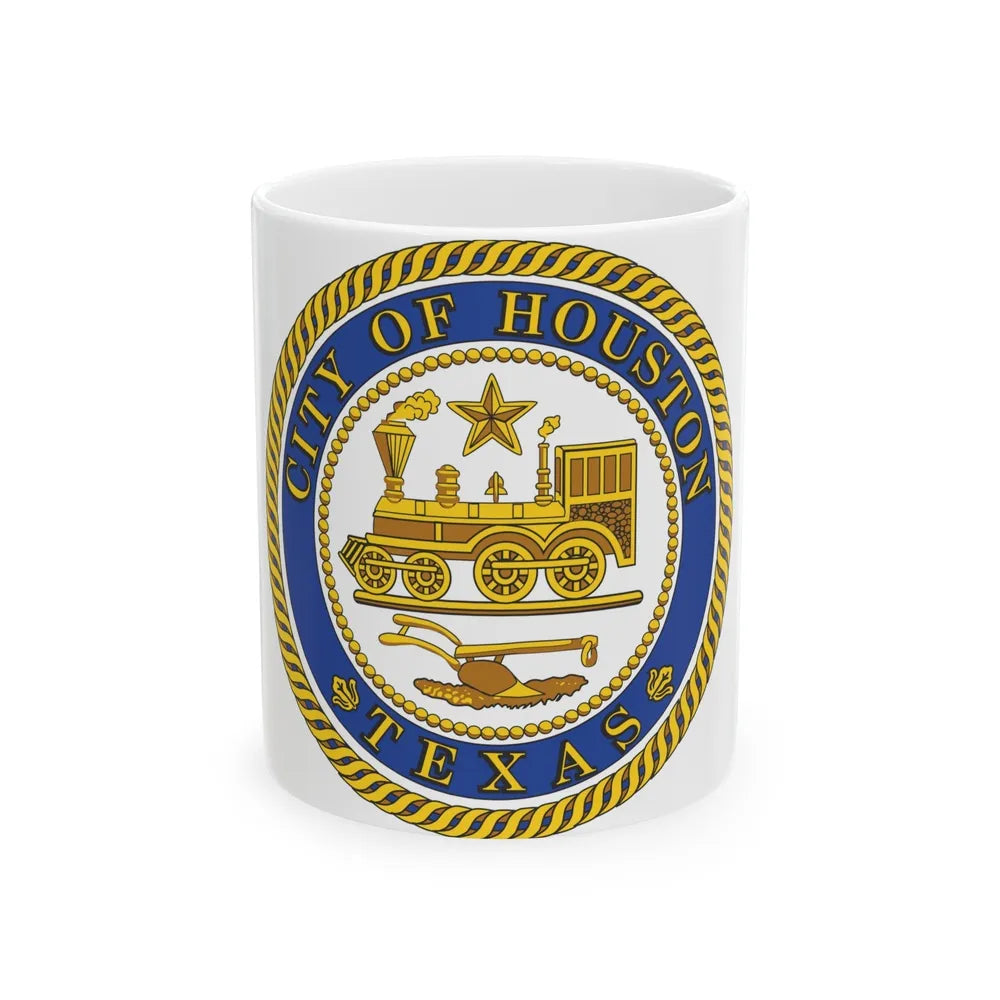 Seal of Houston Texas - White Coffee Mug-11oz-Go Mug Yourself