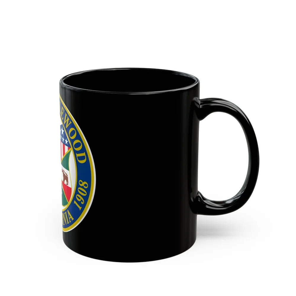 Seal of Inglewood California - Black Coffee Mug-Go Mug Yourself