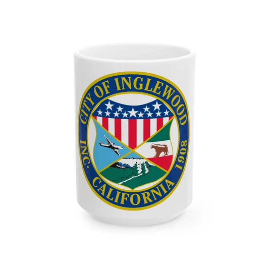 Seal of Inglewood California - White Coffee Mug 15oz - Go Mug Yourself