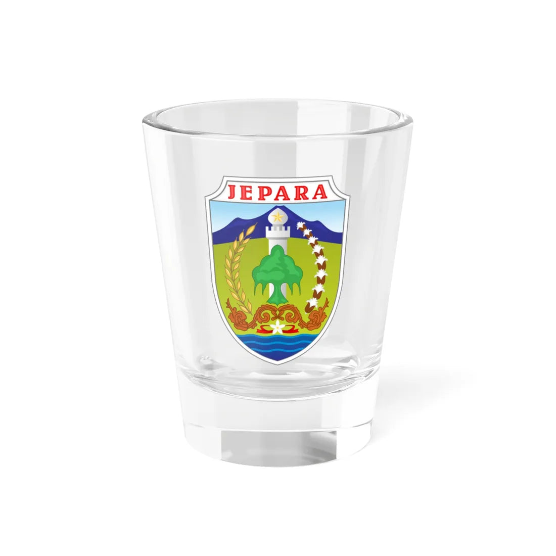 Seal of Jepara Regency (Indonesia) (Coat of Arms) Shot Glass 1.5oz 1.5oz - Go Mug Yourself