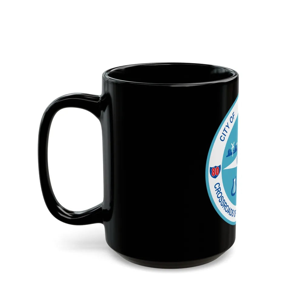 Seal of Joliet Illinois - Black Coffee Mug-Go Mug Yourself