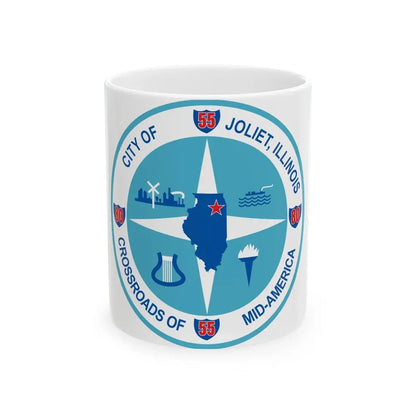 Seal of Joliet Illinois - White Coffee Mug 11oz - Go Mug Yourself