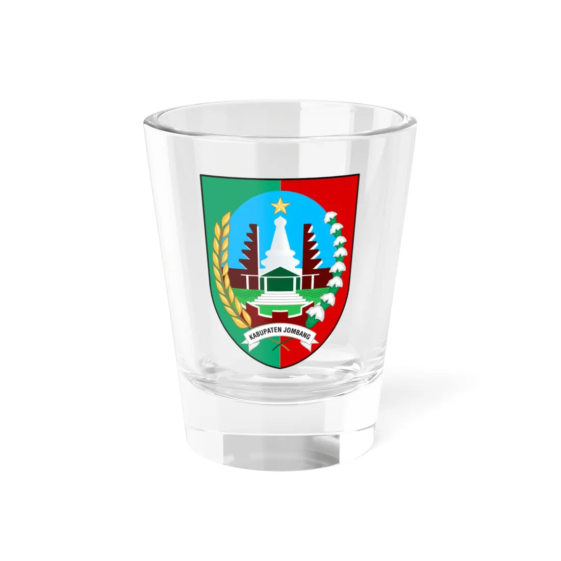 Seal of Jombang Regency (Indonesia) (Coat of Arms) Shot Glass 1.5oz 1.5oz - Go Mug Yourself