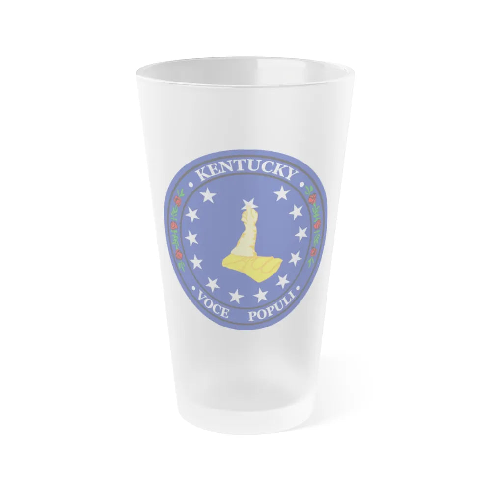 Seal of Kentucky Confederate Shadow Government - Frosted Pint Glass 16oz-16oz-Frosted-Go Mug Yourself