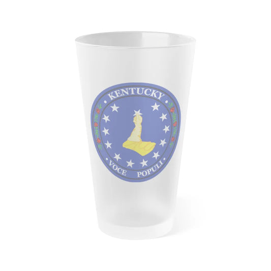 Seal of Kentucky Confederate Shadow Government - Frosted Pint Glass 16oz-16oz-Frosted-Go Mug Yourself