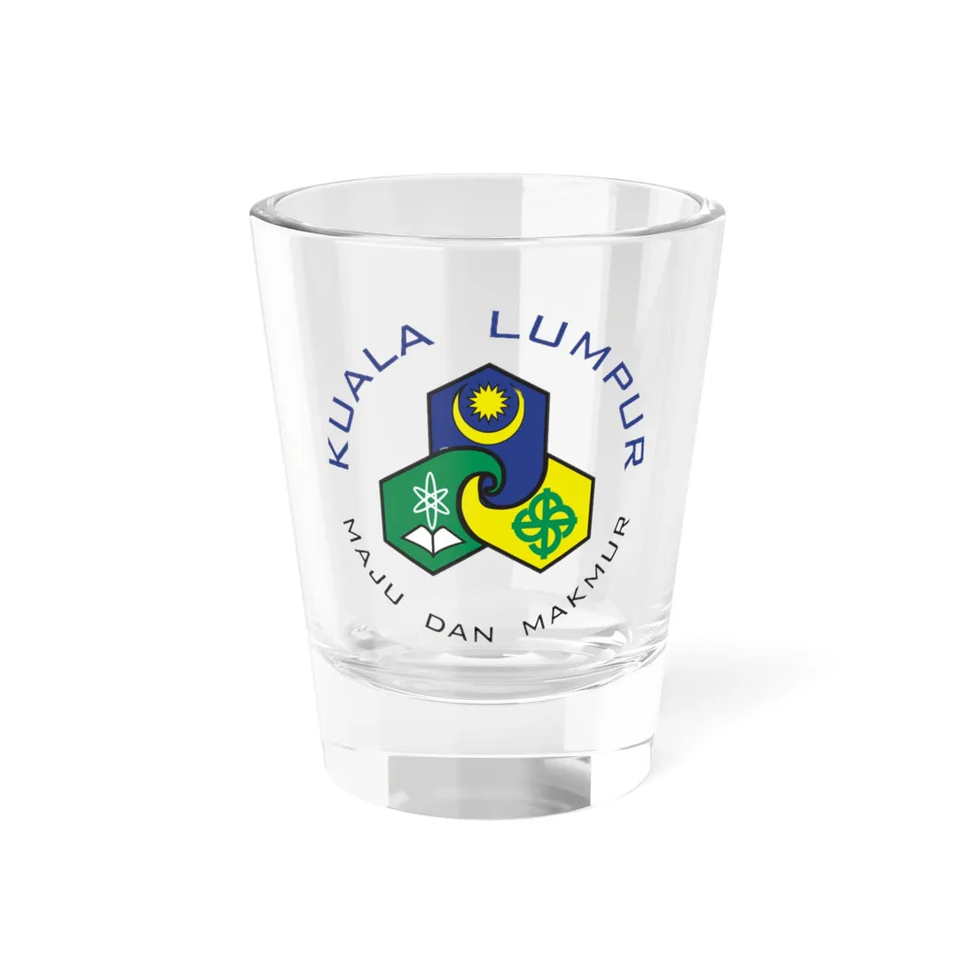 Seal of Kuala Lumpur 1972-1992 (Malaysia) (Coat of Arms) Shot Glass 1.5oz 1.5oz - Go Mug Yourself