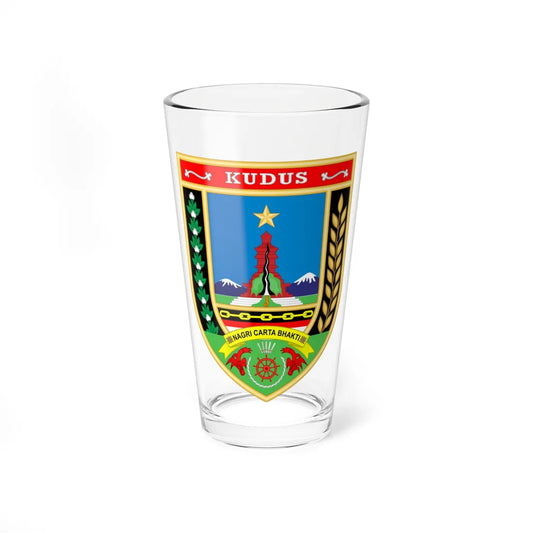 Seal of Kudus Regency (Indonesia) (Coat of Arms) Pint Glass 16oz 16oz - Go Mug Yourself