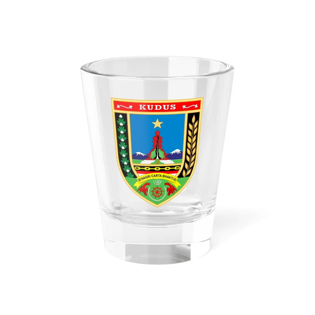 Seal of Kudus Regency (Indonesia) (Coat of Arms) Shot Glass 1.5oz 1.5oz - Go Mug Yourself