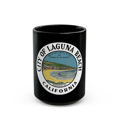 Seal of Laguna Beach California - Black Coffee Mug-15oz-Go Mug Yourself