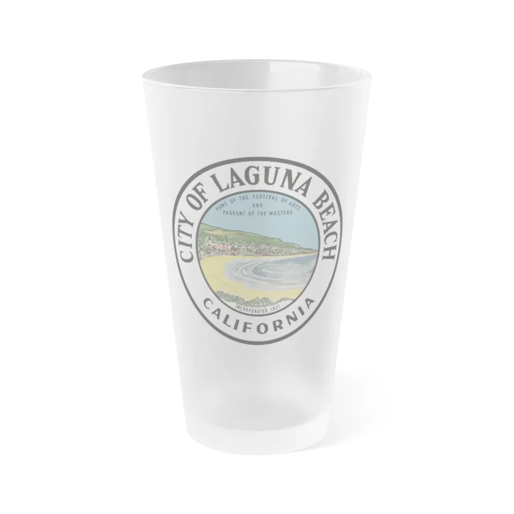 Seal of Laguna Beach California - Frosted Pint Glass 16oz-16oz-Frosted-Go Mug Yourself