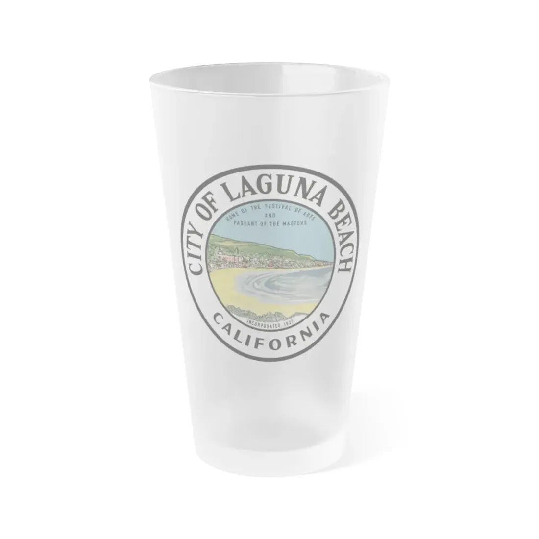 Seal of Laguna Beach California - Frosted Pint Glass 16oz 16oz Frosted - Go Mug Yourself