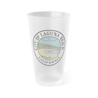 Seal of Laguna Beach California - Frosted Pint Glass 16oz 16oz Frosted - Go Mug Yourself