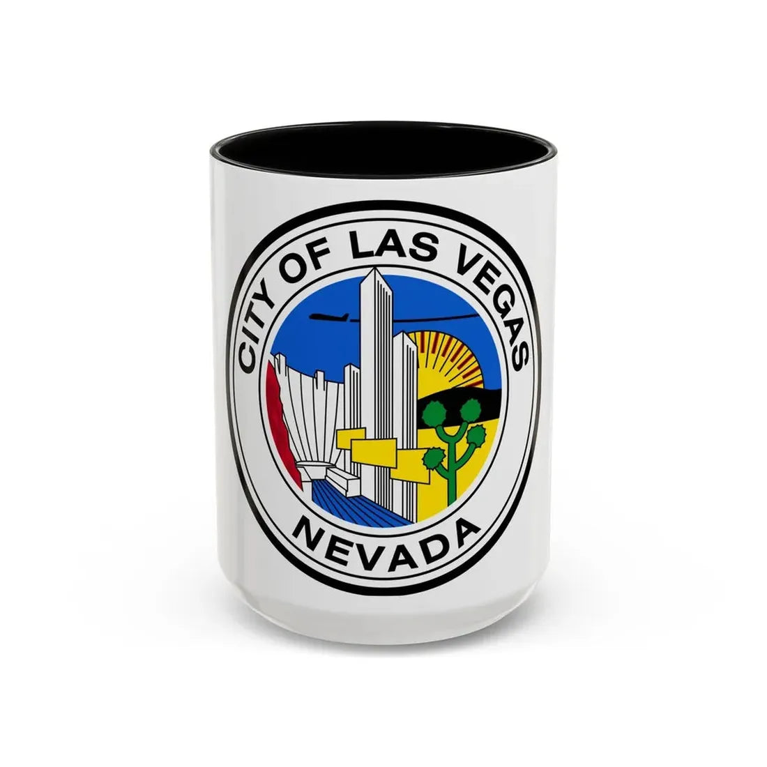 Seal of Las Vegas Nevada - Accent Coffee Mug 15oz Black - Go Mug Yourself